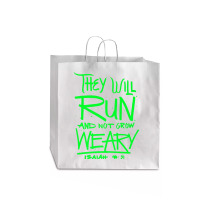 They Will Run And Not Grow Weary Isaiah 4631 Christian Premium T Shirt Jumbo Paper Bag - 18 X 7 X 18 3/4 | Artistshot