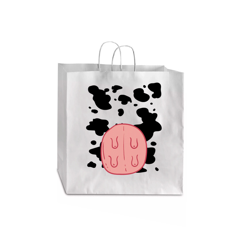 Cow Udder Pattern Funny Lazy Diy Costume Easy Halloween Jumbo Paper Bag - 18 X 7 X 18 3/4 | Artistshot