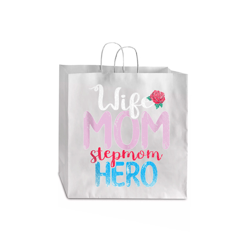 Family Mommy Wife Mom Stepmom Hero Mothers Day Rose Step Mom Tank Top Jumbo Paper Bag - 18 X 7 X 18 3/4 | Artistshot