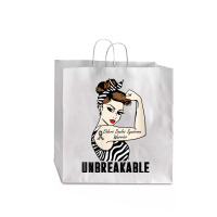 Womens Ehlers Danlos Syndrome Warrior Unbreakable Strong Woman V Neck Jumbo Paper Bag - 18 X 7 X 18 3/4 | Artistshot