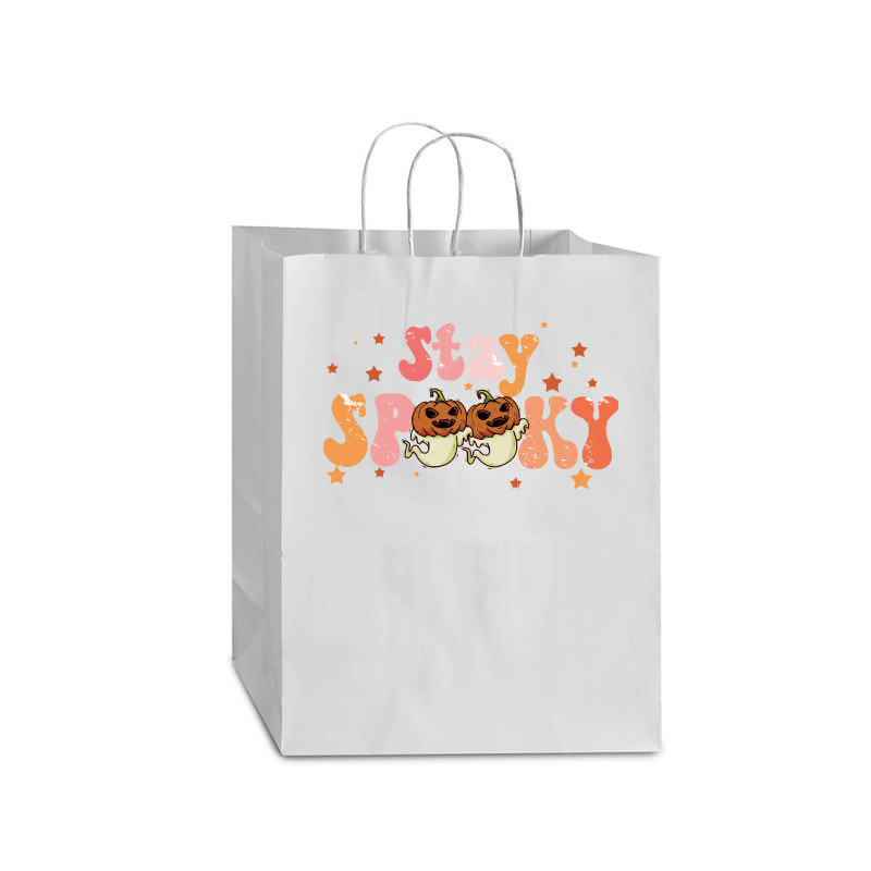 Stay Spooky T  Shirt Funny Halloween Costume Cute Ghost Pumpkin Stay S Mart Paper Bag -13 X 7 X 17 | Artistshot