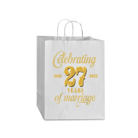 Celebrating 27 Years Of Marriage 27th Wedding Anniversary T Shirt Mart Paper Bag -13 X 7 X 17 | Artistshot