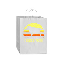 Wisconsin Dairy Cow Retro Farming Sunset Vintage Farmer Gift Sweatshir Mart Paper Bag -13 X 7 X 17 | Artistshot