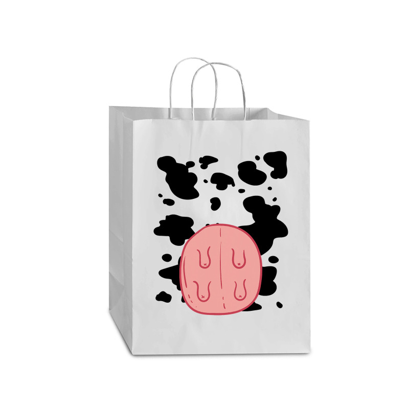 Cow Udder Pattern Funny Lazy Diy Costume Easy Halloween Mart Paper Bag -13 X 7 X 17 | Artistshot