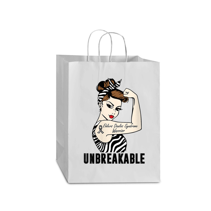 Womens Ehlers Danlos Syndrome Warrior Unbreakable Strong Woman V Neck Mart Paper Bag -13 X 7 X 17 | Artistshot