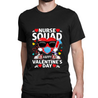 Nurse Squad Happy Valentine's Day Red Masked Heart & Syringe Classic T-shirt | Artistshot