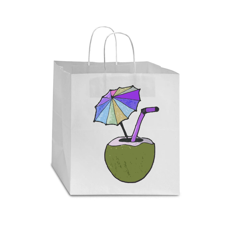 Coconut Drink With Umbrella T  Shirt1455 Star Paper Bag - 13 X 7 X 13 | Artistshot