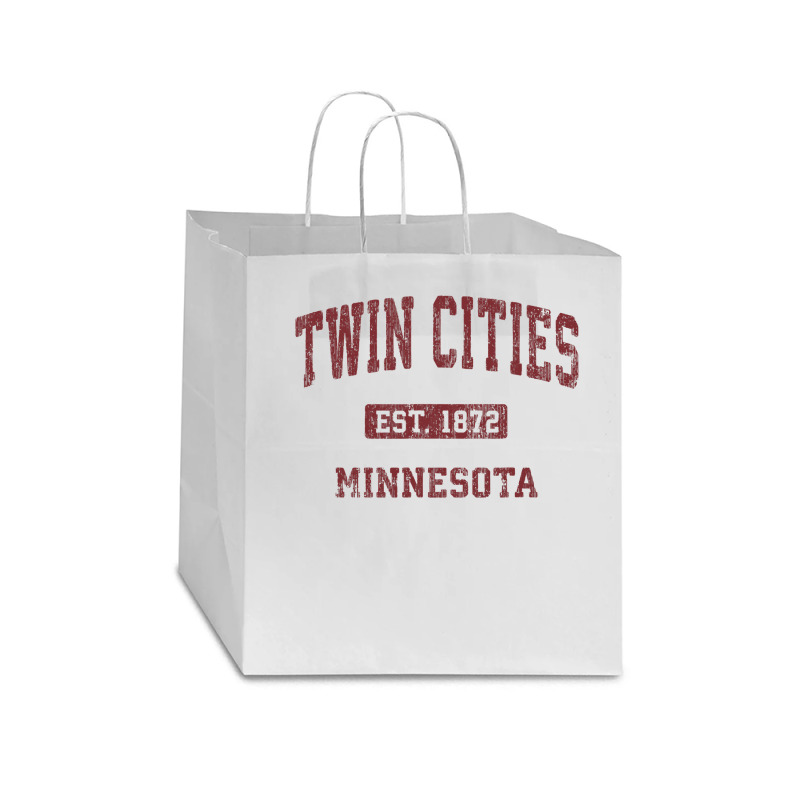 Twin Cities Minnesota Mn Vintage Athletic Sports Design Star Paper Bag - 13 X 7 X 13 | Artistshot