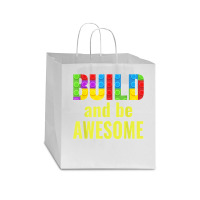 Build And Be Awesome Brick Builder Kids Block Set Builder Star Paper Bag - 13 X 7 X 13 | Artistshot