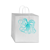 Octopus Cool Vintage Marine Biologist Ocean Sea Life 2 Star Paper Bag - 13 X 7 X 13 | Artistshot