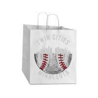 Cool Twin Cities Minnesota Mn Baseball Skyline St. Paulmpls Take Out Paper Bag - 14 X 10 X 15 1/2 | Artistshot