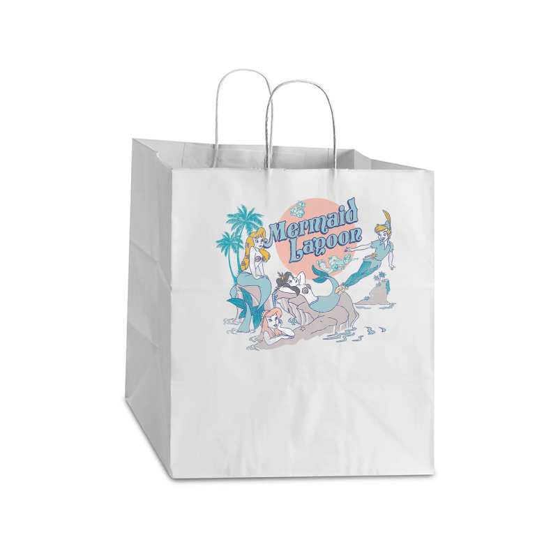 Peter Pan Distressed Mermaid Lagoon Take Out Paper Bag - 14 X 10 X 15 1/2 | Artistshot