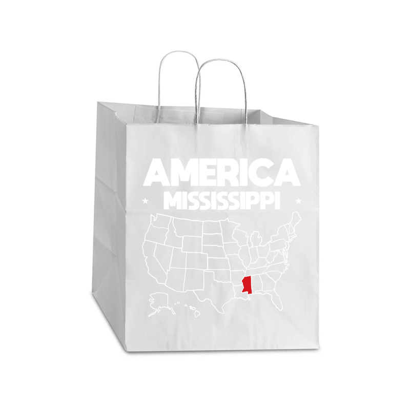 Usa Mississippi, Usa Mississippi Vintage, Usa Mississippi Art, Usa Mis Take Out Paper Bag - 14 X 10 X 15 1/2 | Artistshot