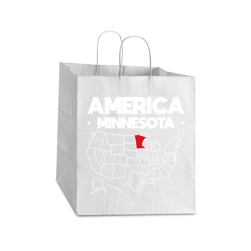 Usa Minnesota, Usa Minnesota Vintage, Usa Minnesota Art, Usa Minnesota Take Out Paper Bag - 14 X 10 X 15 1/2 | Artistshot