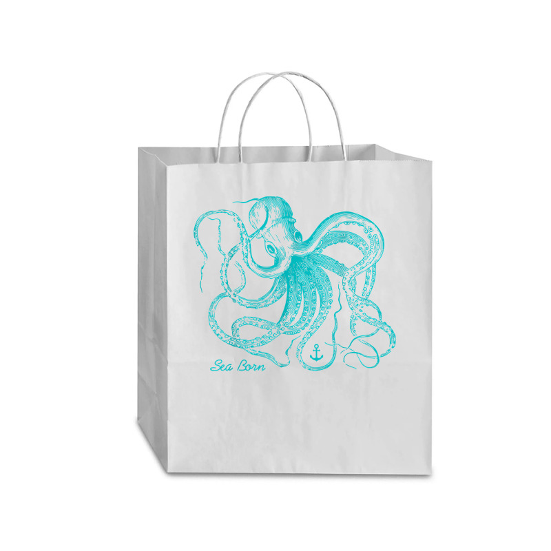 Octopus Cool Vintage Marine Biologist Ocean Sea Life 4 Traveler Paper Bag -13 X 6 X 15 3/4 | Artistshot