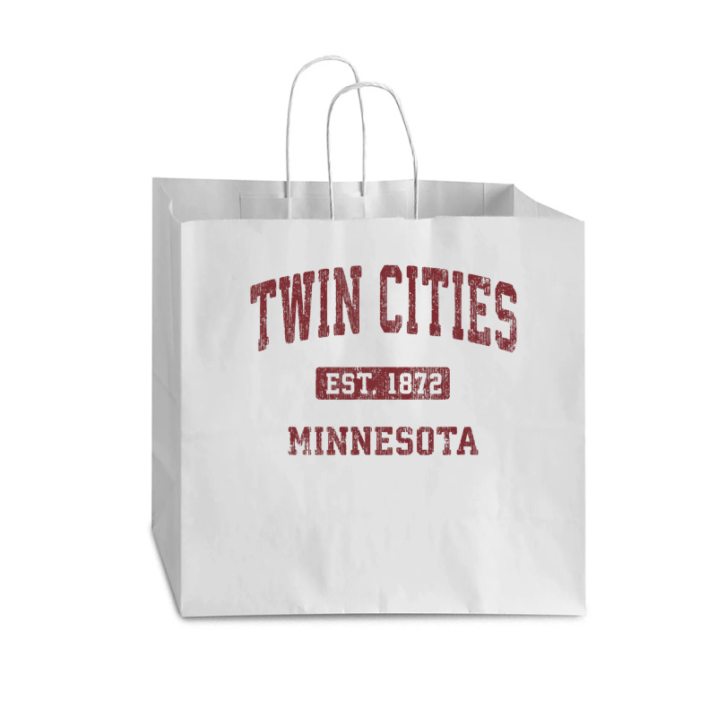 Twin Cities Minnesota Mn Vintage Athletic Sports Design Vogue Paper Bag - 16 X 6 X 12 | Artistshot