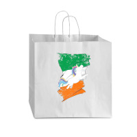 Distressed Irish Flag St Patricks Unicorn Tee Vogue Paper Bag - 16 X 6 X 12 | Artistshot