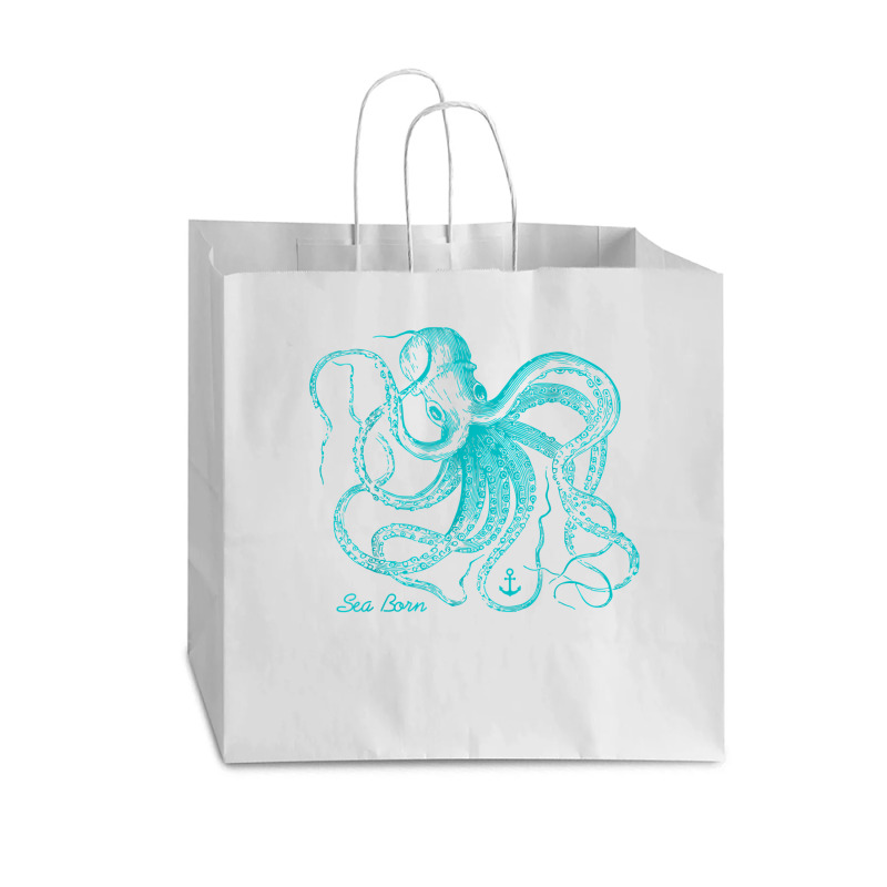 Octopus Cool Vintage Marine Biologist Ocean Sea Life 4 Vogue Paper Bag - 16 X 6 X 12 | Artistshot