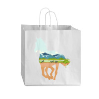 Horse Print With Landscape Horse Lover, Animal Horse Vogue Paper Bag - 16 X 6 X 12 | Artistshot