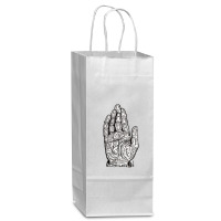 Chart Of The Hand, Palmistry, Chart, The Hand, Chart Of The Hand Vinta Wine Paper Bag - 5 1/2 X 3 1/4 X 13 | Artistshot