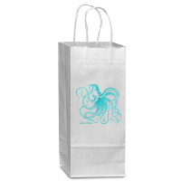 Octopus Cool Vintage Marine Biologist Ocean Sea Life 4 Wine Paper Bag - 5 1/2 X 3 1/4 X 13 | Artistshot