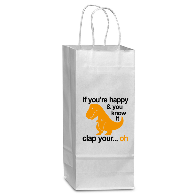 T Rex Clap Your Hands Wine Paper Bag - 5 1/2 X 3 1/4 X 13 | Artistshot