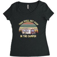 Camping Thou Shall Not Poop In The Camper Retro Vintage Women's Triblend Scoop T-shirt | Artistshot