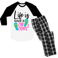 Life Is Better In Flip Flops Men's 3/4 Sleeve Pajama Set | Artistshot