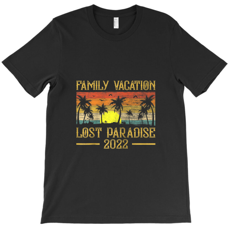 Vintage Sunset Family Vacation 2022 Lost Paradise Beach Raglan Basebal T-Shirt by Tiktify | Artistshot