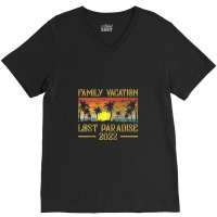 Vintage Sunset Family Vacation 2022 Lost Paradise Beach Raglan Basebal V-neck Tee | Artistshot