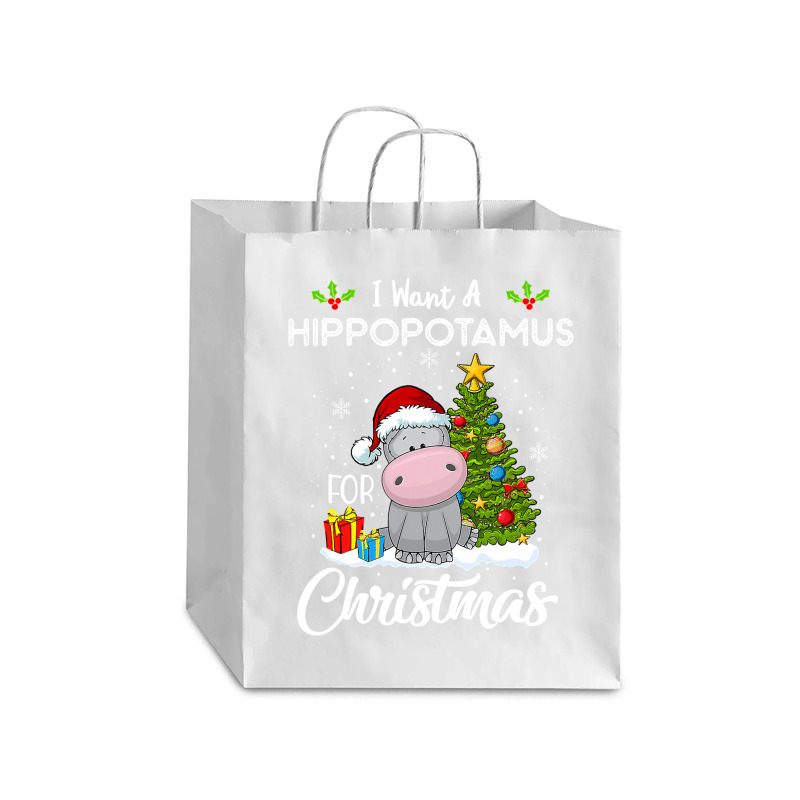 Hippopotamus I Want A Hippopotamus For Christmas Xmas Hippo 209 Hippo Debie Paper Bag - 10 X 5 X 13 | Artistshot