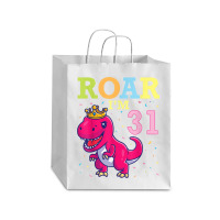 King Dinosaur Dance Happy My Birthday Roar I'm 31 Years Old Debie Paper Bag - 10 X 5 X 13 | Artistshot