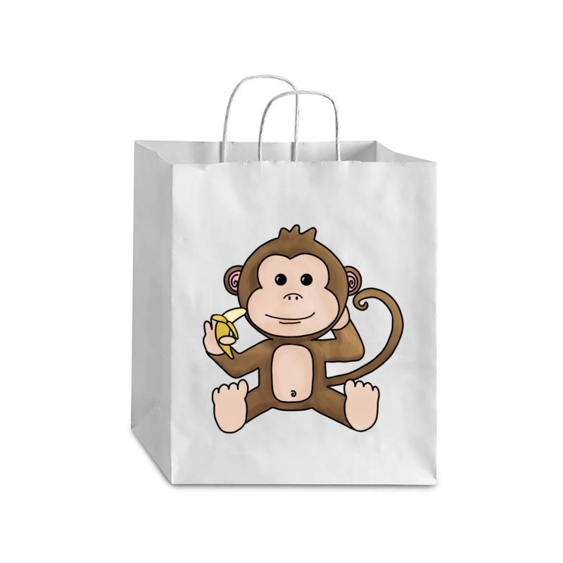 Cheeky Monkey Having A Banana Debie Paper Bag - 10 X 5 X 13 | Artistshot