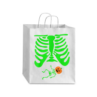 Halloween Green Skeleton X Ray Pregnant Jack O Lantern Debie Paper Bag - 10 X 5 X 13 | Artistshot