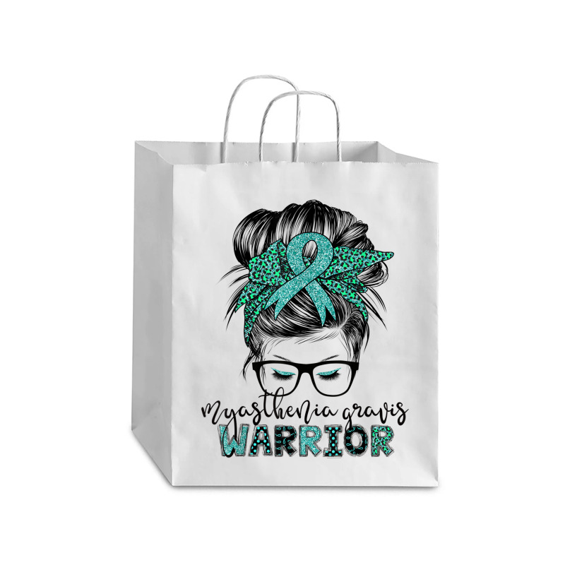 Myasthenia Gravis Warrior Mom Mg Awareness T Shirt Debie Paper Bag - 10 X 5 X 13 | Artistshot