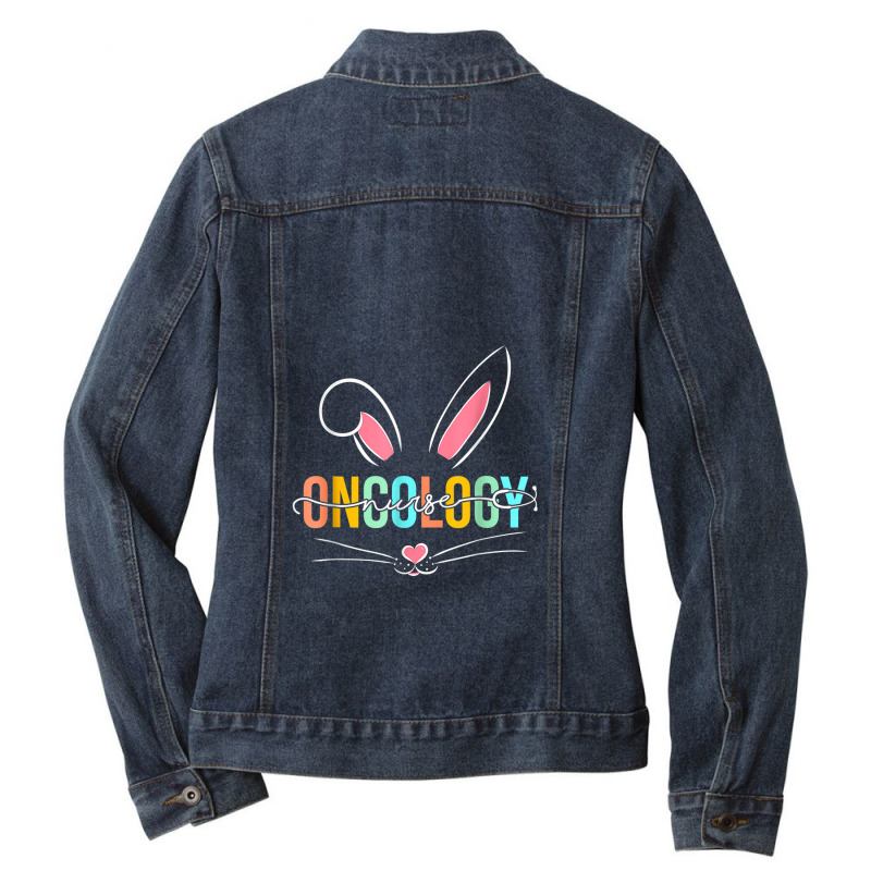 Oncology Nurse Bunny Ears Stethoscope Nursing Easter Day Ladies Denim Jacket by YenNgoc | Artistshot