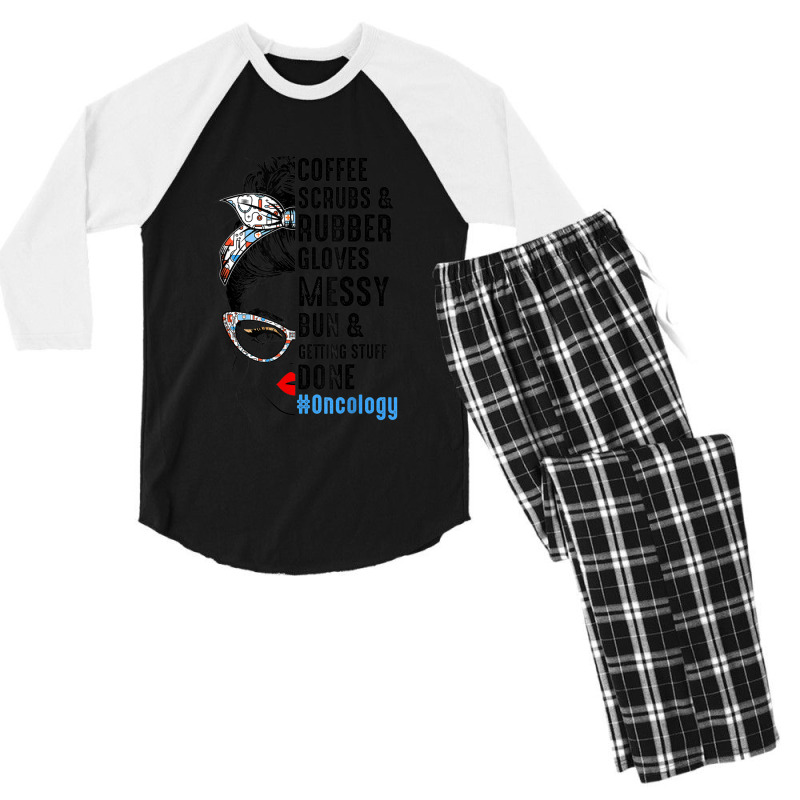 Oncology Nurse Coffee Scrubs And Rubber Gloves Nurses Week Men's 3/4 Sleeve Pajama Set by YenNgoc | Artistshot