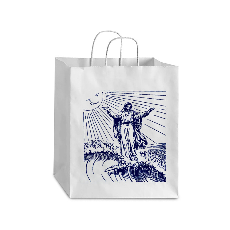 Surfing Jesus, Cool Surf Vintage, The Surfing Jesus, Surfing Jesus, Vi Debie Paper Bag - 10 X 5 X 13 | Artistshot