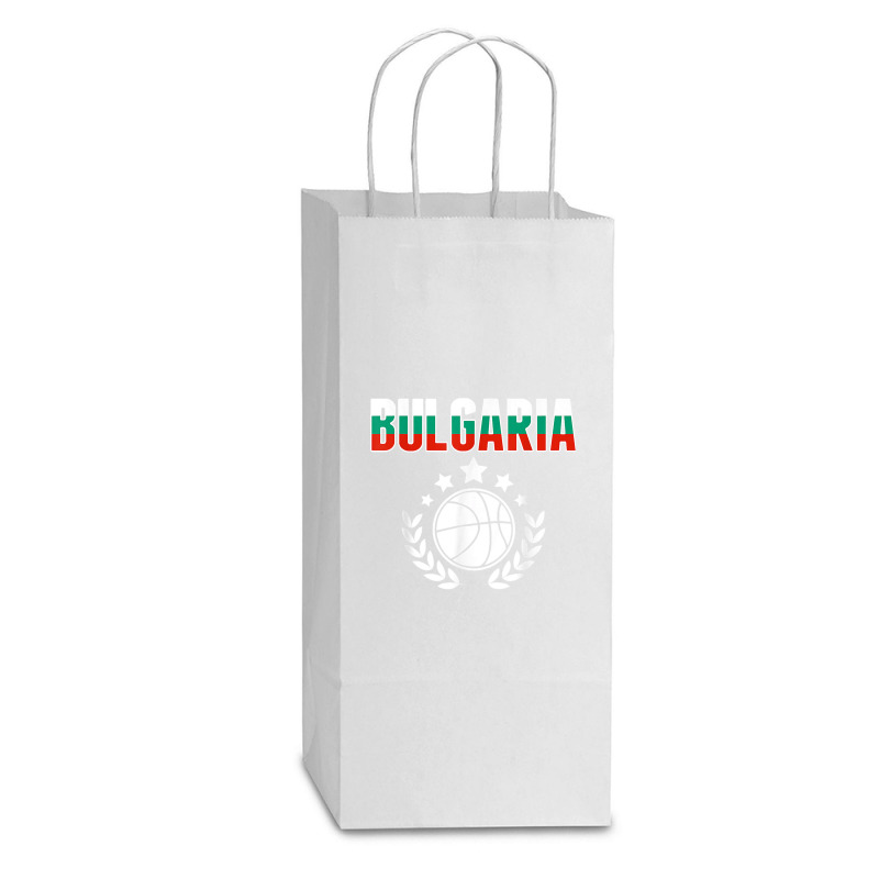 Bulgaria Basketball Fans Jersey Bulgarian Flag Sport Lovers T Shirt Double Wine Paper Bag - 6 1/2 X 3 1/2 X 12 3/8 | Artistshot