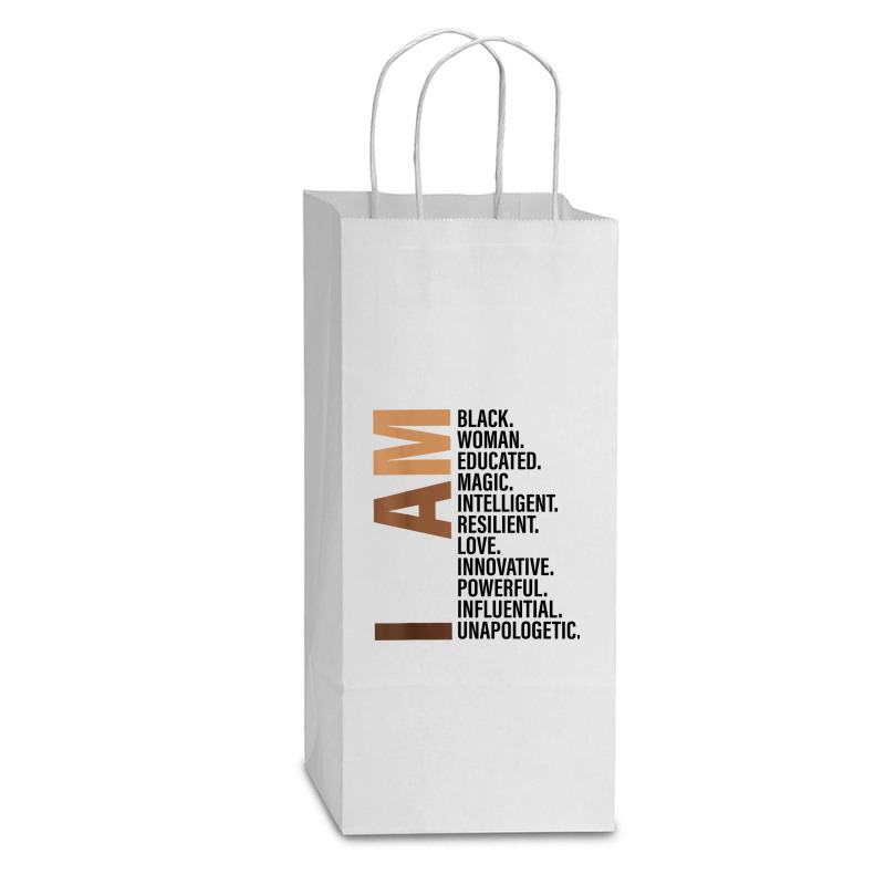 I Am Black Woman Drippin Melanin Black History Month Gift Funny Men Double Wine Paper Bag - 6 1/2 X 3 1/2 X 12 3/8 | Artistshot