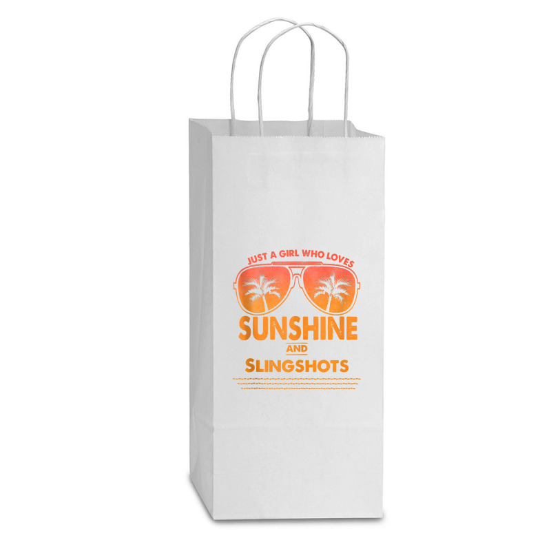 Just A Girl Who Loves Sunshine And Slingshots For Woman Tank Top Double Wine Paper Bag - 6 1/2 X 3 1/2 X 12 3/8 | Artistshot