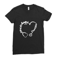 Oncology Nurse Stethoscope Heart Nursing Ladies Fitted T-shirt | Artistshot