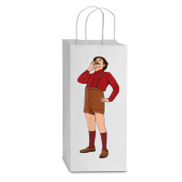 Yodel Illustration Design For A Yodeler Double Wine Paper Bag - 6 1/2 X 3 1/2 X 12 3/8 | Artistshot