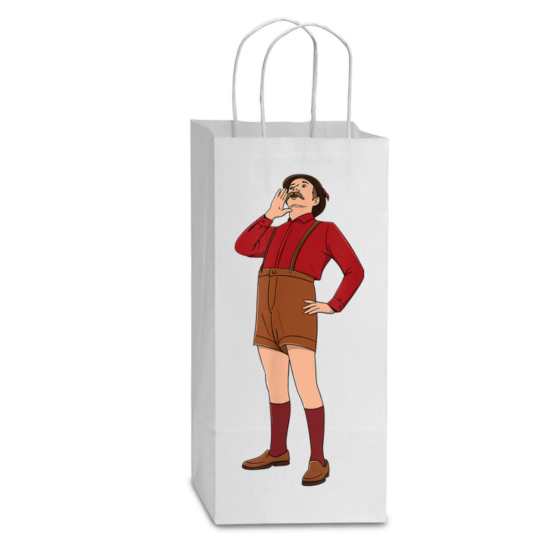 Yodel Illustration Design For A Yodeler Double Wine Paper Bag - 6 1/2 X 3 1/2 X 12 3/8 | Artistshot