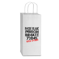 Halloween Rhode Island Prisoner Party Costume Tshirt Double Wine Paper Bag - 6 1/2 X 3 1/2 X 12 3/8 | Artistshot