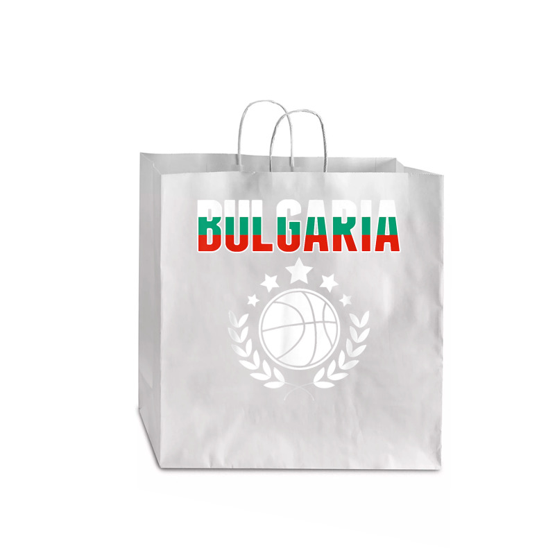 Bulgaria Basketball Fans Jersey Bulgarian Flag Sport Lovers T Shirt Jumbo Paper Bag - 18 X 7 X 18 3/4 | Artistshot