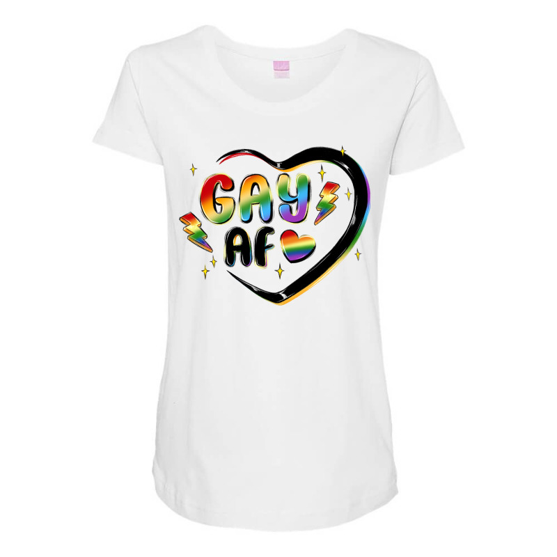 Gay Af Maternity Scoop Neck T-shirt by MaliasSmallBusiness | Artistshot