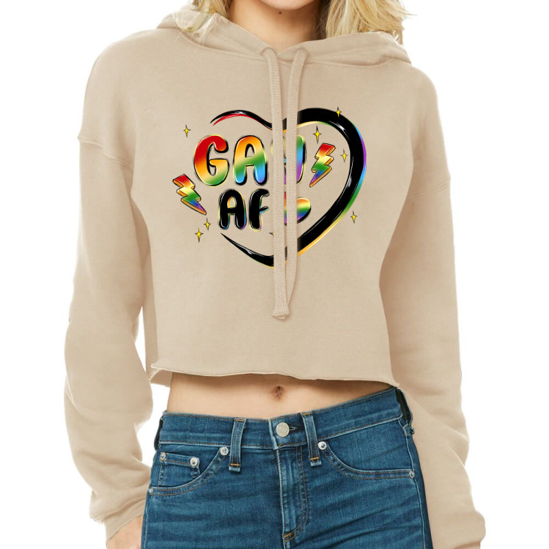 Gay Af Cropped Hoodie by MaliasSmallBusiness | Artistshot