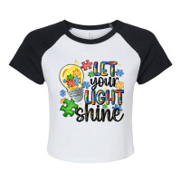 Let Your Light Shine Raglan Crop Top | Artistshot