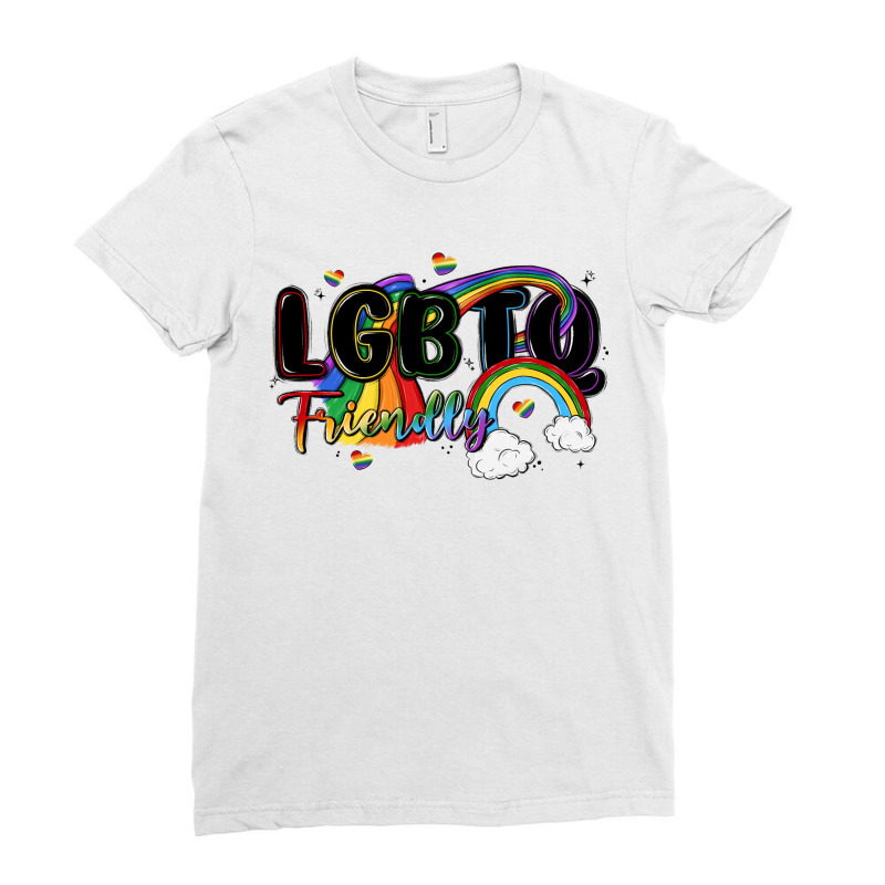 Lgbtq  Friendly Ladies Fitted T-Shirt by MaliasSmallBusiness | Artistshot